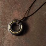 Buddha Stones Zen Circle Ebony Wood Peace Calm Necklace Pendant Necklaces & Pendants BS 1