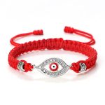 Buddha Stones Evil Eye Keep Away Evil Spirits String Bracelet Bracelet BS Red&Red Evil Eye Silver Border