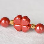 Buddha Stones Four Leaf Clover Cinnabar Blessing Calm String Bracelet Anklet Bracelet BS 8