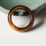 Buddha Stones Tiger Eye Stone Strength Protection Ring Ring BS 1