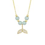 Buddha Stones 925 Sterling Silver Hetian Jade Bead Fishtail Luck Necklace Pendant Necklaces & Pendants BS 13