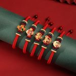 Buddha Stones Handmade 925 Sterling Silver Year of the Dragon Cute Chinese Zodiac Luck Braided Red Bracelet Bracelet BS 21