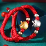 Buddha Stones 999 Sterling Silver Apple Red Multicolored Rope Luck Protection Handcrafted Kids Bracelet Bracelet BS 3
