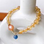 Buddha Stones Natural Gold Rutilated Quartz Sun Stone Kyanite Wealth Bracelet Bracelet BS 1