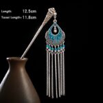 Buddha Stones Water Drop Lily of the Valley Flowers Tassels Confidence Hairpin Hairpin BS 38