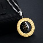 Buddha Stones Chinese Zodiac Nine Palaces Eight Diagrams Bagua Amulet Harmony Necklace Rotatable Pendant Necklaces & Pendants BS 1