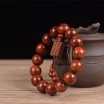 Buddha Stones Tibetan Small Leaf Red Sandalwood Relaxation Bracelet Bracelet BS 6