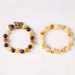 Buddha Stones Natural Bodhi Seed Sandalwood Lucky Cute Cat Head Paw Claw Peace Bracelet Bracelet BS 22