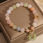 Buddha Stones Morganite Peace Buckle Jade Confidence Bracelet 3