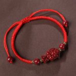 Buddha Stones Chinese Zodiac Natal Buddha Cinnabar Amulet Blessing String Bracelet Bracelet BS 5