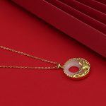 Buddha Stones White Jade Koi Fish Titanium Steel Prosperity Necklace Pendant Necklaces & Pendants BS 4