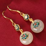 Buddha Stones 925 Sterling Silver Plated Gold Hetian Jade Lotus Luck Ring Earrings Set Bracelet Necklaces & Pendants BS 9