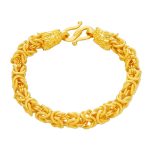 Buddha Stones 24k Gold Plated Double Headed Dragon Protection Bracelet Bracelet BS 7