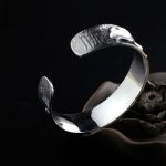 Buddha Stones 925 Sterling Silver Lotus Flower Calm Bracelet Adjustable Bangle Bracelet BS 13