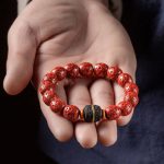 Buddha Stones Natural Cinnabar Ebony Calm Blessing Bracelet Bracelet BS 4