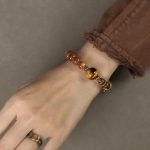 Buddha Stones Kuka Seed Tiger Eye Gold Sheen Obsidian Copper Wealth Luck Bracelet Bracelet BS 5