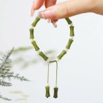 Buddha Stones Natural Peridot Bamboo Pattern Love Peace Bracelet Bracelet BS 2