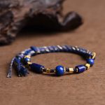 Buddha Stones Handmade Natural Lazurite Bead Positive Rope Bracelet Bracelet BS 4