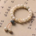 Buddha Stones Lucky Cat Bodhi Seed Cat Paw Peace Bracelet Bracelet BS Bodhi Seed Green Cat