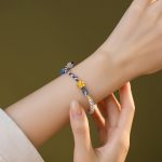 Buddha Stones 925 Sterling Silver Peach Blossom Pearl Chalcedony Healing Rope Bracelet 8