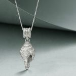 Buddha Stones 999 Sterling Silver Shankha Conch Shell Seashell Lucky Necklace Pendant Necklaces & Pendants BS 4