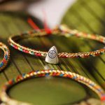 Buddha Stones 925 Sterling Silver Fu Character Zongzi Pattern Multicolored String Luck Handmade Braided Bracelet Bracelet BS 3