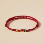 Buddha Stones Handcrafted Koi Fish Wealth Prosperity Braided Rope Bracelet Bracelet BS Red(Wrist Circumference 14-15.5cm) Golden Bead