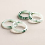 Buddha Stones Natural Green Jade Luck Abundance Ring Ring BS 3