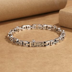 Buddha Stones Dragon Om Mani Padme Hum Engraved Copper Luck Success Bracelet Bracelet BS 22cm