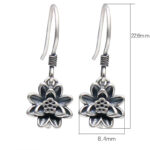 Buddha Stones 925 Sterling Silver Lotus Flower Enlightenment Earrings Earrings BS 6