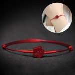 Buddha Stones Handmade Plum Blossom Four Leaf Clover PiXiu Lotus Koi Fish Cinnabar Blessing Braid Bracelet Bracelet BS 8