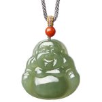 Buddha Stones Laughing Buddha Hetian Jade Abundance Necklace String Pendant Necklaces & Pendants BS 10