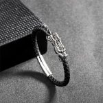 Dragon Leather Titanium Steel Luck Braided Bracelet Bangle (Extra 30% Off | USE CODE: FS30) Bracelet BS main