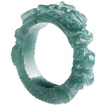 Buddha Stones Natural Jade Dragon Success Ring Ring BS 10