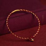 Buddha Stones 14K Gold Plated Handmade Red Gold Rope King Kong Knot Braided Luck Bracelet Bracelet BS 1