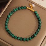 Buddha Stones Natural Malachite Pearl Lucky Bamboo Anti-Anxiety Bracelet Bracelet BS 1