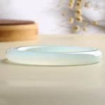 Buddha Stones Natural Aquamarine Blessing Serenity Bangle Bracelet Bracelet Bangle BS 4