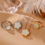 Buddha Stones 925 Sterling Silver Plated Gold Natural Hetian Jade Flower Luck Necklace Pendant Ring Set Bracelet Necklaces & Pendants BS main