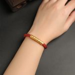 Buddha Stones Handmade 999 Sterling Silver Om Mani Padme Hum Protection Dragon Scale Braided Magnetic Buckle Bracelet Bracelet BS 3