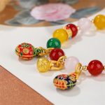 Buddha Stones Gold Swallowing Beast Family Various Agate Crystal Success Bracelet Bracelet BS 4