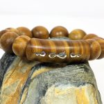 Buddha Stones 999 Sterling Silver Green Sandalwood Om Mani Padme Hum Dragon Phoenix Dharmachakra Inlaid Peace Bracelet Bracelet BS Dragon 15mm