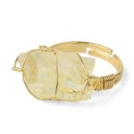 Buddha Stones Natural Crystal Gemstone Amethyst Adjustable Ring Rings BS Citrine