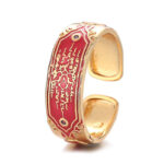 Buddha Stones Five Scriptures Copper Healing Ring Ring BS 5