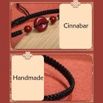 Buddha Stones Natural Cinnabar Peace Buckle Blessing String Bracelet Bracelet BS 12