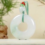 Buddha Stones Natural Jade Peace Buckle Prosperity Necklace Pendant Necklaces & Pendants BS 4