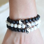 Buddha Stones 3pcs Natural White Turquoise Frosted Stone Bead Yin Yang Wealth Bracelet Bracelet BS 2