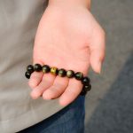 Buddha Stones Chinese Zodiac Natal Buddha Gold Sheen Obsidian Wealth Protection Bracelet Bracelet BS 6