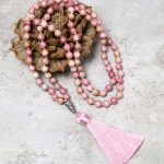 Buddha Stones 108 Mala Rhodonite Beads Yoga Meditation Prayer Beads Bracelet Bracelet BS 1