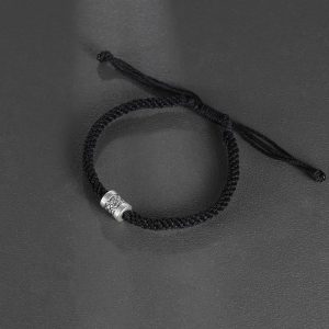 Buddha Stones 999 Sterling Silver Red String Lucky Cloud Strength Bracelet Bracelet BS main