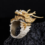 Buddha Stones 925 Sterling Silver Dragon Luck Success Protection Adjustable Ring Pendant Ring BS 2